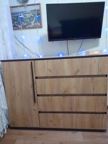 Комод 1 дверь 4 ящика (1200) Норд, дуб крафт (Миф) в Краснотурьинске - krasnoturinsk.mebel-e96.ru