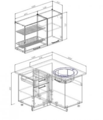 Кухонный гарнитур угловой Изумруд 1000*1000 в Краснотурьинске - krasnoturinsk.mebel-e96.ru