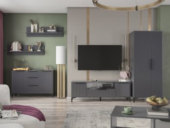 Стенка Кимберли графит, модульная (Handis) в Краснотурьинске - krasnoturinsk.mebel-e96.ru