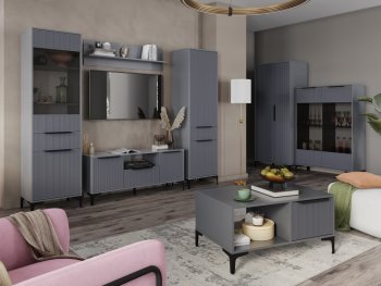 Стенка Кимберли графит, модульная (Handis) в Краснотурьинске - krasnoturinsk.mebel-e96.ru