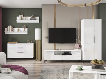 Стенка Кимберли белый, модульная (Handis) в Краснотурьинске - krasnoturinsk.mebel-e96.ru