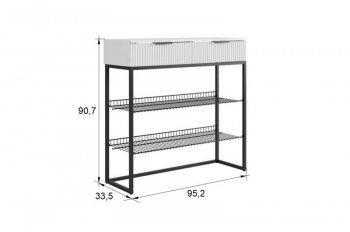 Обувница Классная 1 (белое дерево/белый матовый/черный муар​​​​​​​) (Мебельсон) в Краснотурьинске - krasnoturinsk.mebel-e96.ru