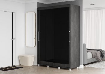 Шкаф-купе 1500 мм Комфорт BLACK EDITION (Стиль) в Краснотурьинске - krasnoturinsk.mebel-e96.ru