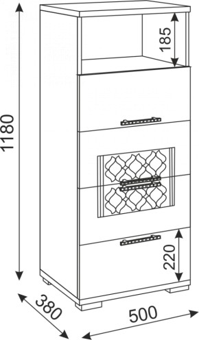 Комод малый Тиффани М10 (Риннер) в Краснотурьинске - krasnoturinsk.mebel-e96.ru