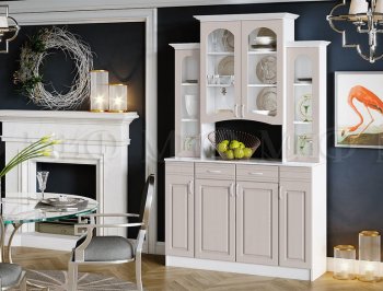 Буфет Констанция 4-х створчатый Мускат (Миф) в Краснотурьинске - krasnoturinsk.mebel-e96.ru