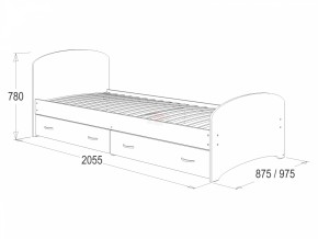 Кровать-6 одинарная с 2-мя ящиками (800*2000) в Краснотурьинске - krasnoturinsk.mebel-e96.ru