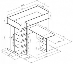 Кровать-чердак Теремок-3 (900*1900) в Краснотурьинске - krasnoturinsk.mebel-e96.ru