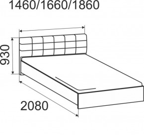 Кровать интерьерная Лита с латами 1400*2000 в Краснотурьинске - krasnoturinsk.mebel-e96.ru