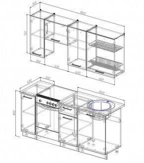 Кухонный гарнитур Антрацит 1800 в Краснотурьинске - krasnoturinsk.mebel-e96.ru