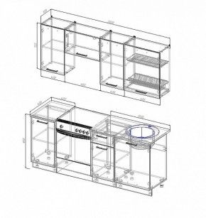 Кухонный гарнитур Антрацит 2000 в Краснотурьинске - krasnoturinsk.mebel-e96.ru