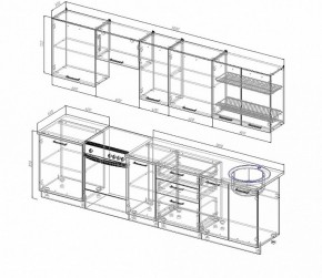 Кухонный гарнитур Антрацит 3000 в Краснотурьинске - krasnoturinsk.mebel-e96.ru