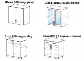 Кухонный гарнитур Лиза-1 (1600) МиФ в Краснотурьинске - krasnoturinsk.mebel-e96.ru