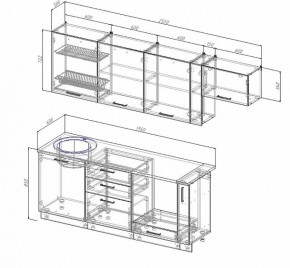 Кухонный гарнитур Лофт 2550 в Краснотурьинске - krasnoturinsk.mebel-e96.ru