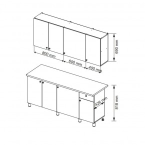 Кухонный гарнитур POINT 1800 мм (Гор) в Краснотурьинске - krasnoturinsk.mebel-e96.ru