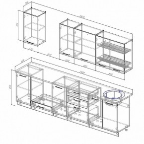 Кухонный гарнитур Шампань 2800 в Краснотурьинске - krasnoturinsk.mebel-e96.ru