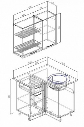 Кухонный гарнитур угловой Сатин 1000*1000 в Краснотурьинске - krasnoturinsk.mebel-e96.ru