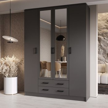 Шкаф Квадро 1600 мм Графит (Эра) в Краснотурьинске - krasnoturinsk.mebel-e96.ru