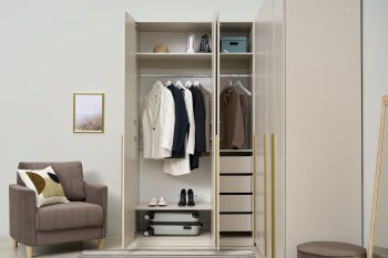 Гардеробная/шкаф 2200*1706 мм Ларго №3 Кашемир (Миф) в Краснотурьинске - krasnoturinsk.mebel-e96.ru