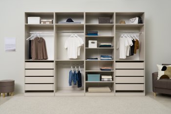 Гардеробная/шкаф 3200 мм Ларго №2 открытая Кашемир (Миф) в Краснотурьинске - krasnoturinsk.mebel-e96.ru