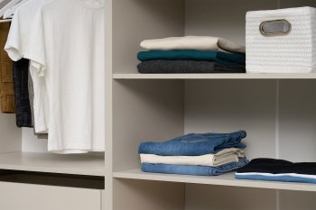 Гардеробная/шкаф 4000 мм Ларго №1 открытая Кашемир (Миф) в Краснотурьинске - krasnoturinsk.mebel-e96.ru