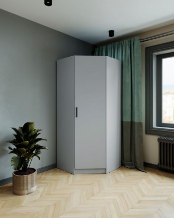 Шкаф угловой Ларс (угол скос), ЛДСП Серый камень (Микон) в Краснотурьинске - krasnoturinsk.mebel-e96.ru