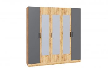 Шкаф 2000 мм Ларс крафт/графит (Микон) в Краснотурьинске - krasnoturinsk.mebel-e96.ru