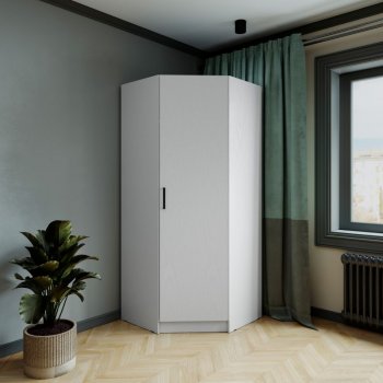 Шкаф угловой Ларс (угол скос), Белый (Микон) в Краснотурьинске - krasnoturinsk.mebel-e96.ru