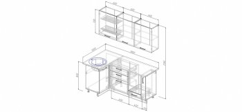 Угловой кухонный гарнитур Латте 1800х1000 мм в Краснотурьинске - krasnoturinsk.mebel-e96.ru