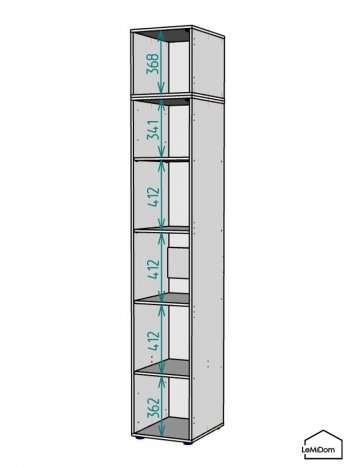 Шкаф с антресолью 400 мм Linnea MHR-1A-2 2450х400х510 (ДВ-М 11.1.25) в Краснотурьинске - krasnoturinsk.mebel-e96.ru