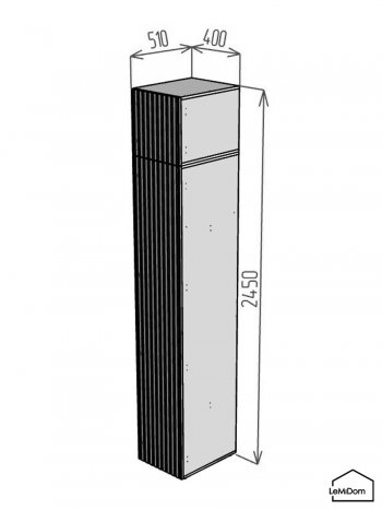 Шкаф с антресолью 400 мм Linnea MHR-1A-2 2450х400х510 (Графит-М 11.1.25) в Краснотурьинске - krasnoturinsk.mebel-e96.ru
