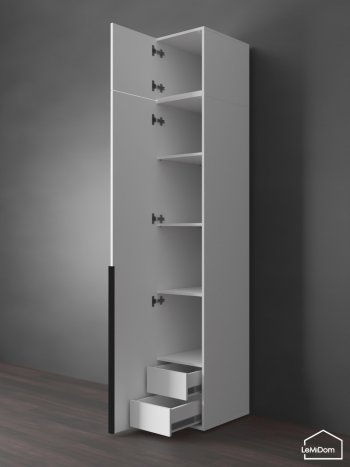 Шкаф с антресолью 400 мм Linnea MHR-1A-4 2450х400х510 (Белый-М 11.1.2) в Краснотурьинске - krasnoturinsk.mebel-e96.ru