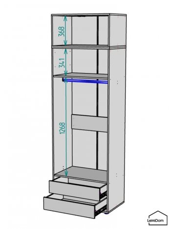 Шкаф с антресолью 800 мм Linnea MHR-2A-3 2450х800х510 (Белый-М 11.1.2) в Краснотурьинске - krasnoturinsk.mebel-e96.ru