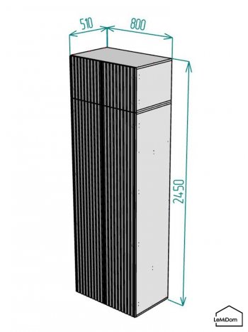 Шкаф с антресолью 800 мм Linnea MHR-2A-1 2450х800х510 (ДВ-М 11.1.25) в Краснотурьинске - krasnoturinsk.mebel-e96.ru