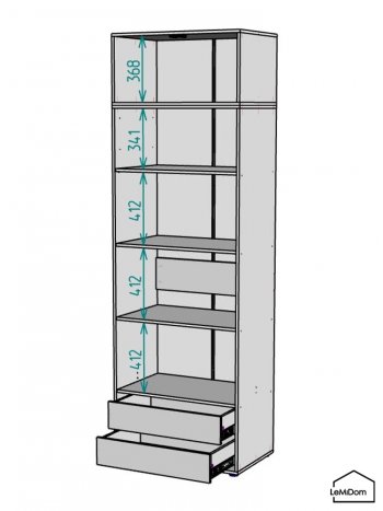 Шкаф с антресолью 800 мм Linnea MHR-2A-4 2450х800х510 (ДВ-М 11.1.25) в Краснотурьинске - krasnoturinsk.mebel-e96.ru
