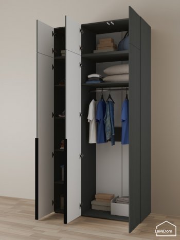 Шкаф с антресолью 1200 мм Linnea MHR-3A-1 2450х1200х510 (Графит-М 11.1.25) в Краснотурьинске - krasnoturinsk.mebel-e96.ru