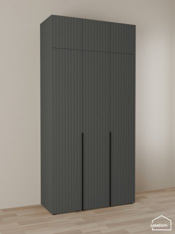 Шкаф с антресолью 1200 мм Linnea MHR-3A-1 2450х1200х510 (Графит-М 11.1.25) в Краснотурьинске - krasnoturinsk.mebel-e96.ru
