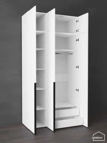 Шкаф с антресолью 1200 мм Linnea MHR-3A-2 2450х1200х510 (Белый-М 11.1.2) в Краснотурьинске - krasnoturinsk.mebel-e96.ru