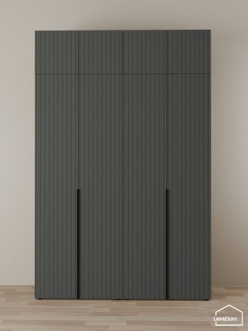 Шкаф с антресолью 1600 мм Linnea MHR-4A-1 2450х1600х510 (Графит-М 11.1.25) в Краснотурьинске - krasnoturinsk.mebel-e96.ru