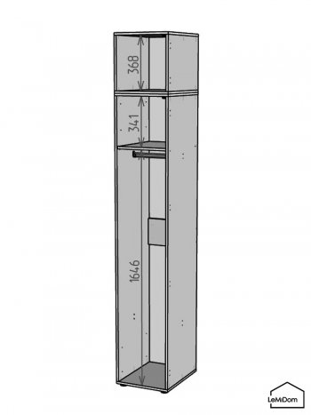 Шкаф с антресолью 400 мм Linnea MHR-1A-1 2450х400х510 (Белый-М 11.1.1) в Краснотурьинске - krasnoturinsk.mebel-e96.ru