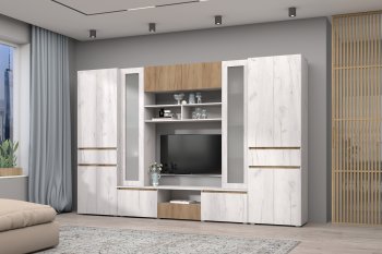 Стенка Лиана комп.2 крафт (Зарон) в Краснотурьинске - krasnoturinsk.mebel-e96.ru