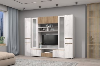 Стенка Лиана комп.3 крафт (Зарон) в Краснотурьинске - krasnoturinsk.mebel-e96.ru