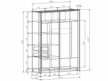 Шкаф-купе 1600 мм Либерти (Росток) в Краснотурьинске - krasnoturinsk.mebel-e96.ru