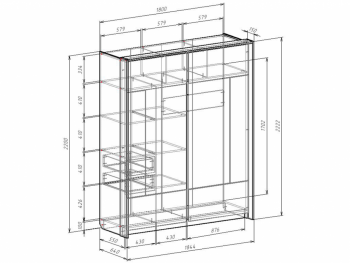 Шкаф-купе 1800 мм Либерти (Росток) в Краснотурьинске - krasnoturinsk.mebel-e96.ru