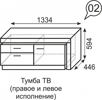 Тумба ТВ Люмен №2 (ИжМ) в Краснотурьинске - krasnoturinsk.mebel-e96.ru