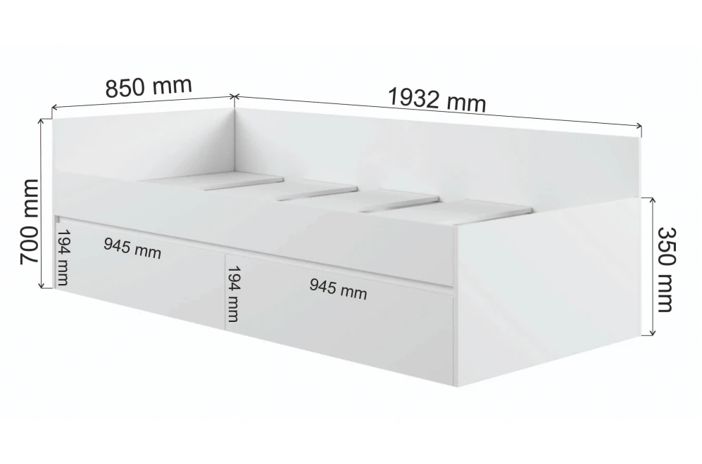 Кровать-софа Мадера белый (Альбина) в Краснотурьинске - krasnoturinsk.mebel-e96.ru