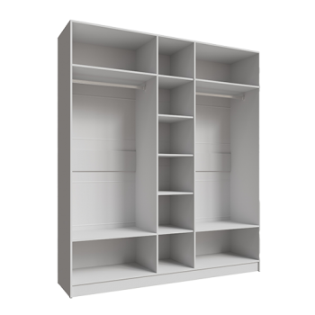 Шкаф Мадрид 2000 мм с зеркалом, белый (Текс) в Краснотурьинске - krasnoturinsk.mebel-e96.ru