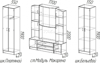 Стенка Макарена (ЭРА) в Краснотурьинске - krasnoturinsk.mebel-e96.ru