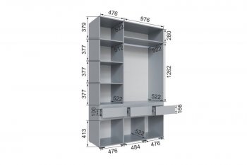 Шкаф 1500 мм Мерида серый камень/графит (Микон) в Краснотурьинске - krasnoturinsk.mebel-e96.ru