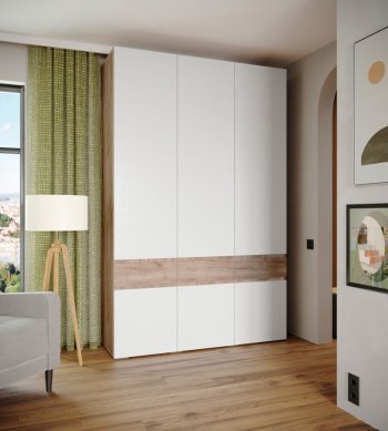 Шкаф 1500 мм Мерида крафт табачный/белый (Микон) в Краснотурьинске - krasnoturinsk.mebel-e96.ru