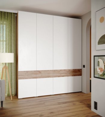 Шкаф 2000 мм Мерида крафт табачный/белый (Микон) в Краснотурьинске - krasnoturinsk.mebel-e96.ru